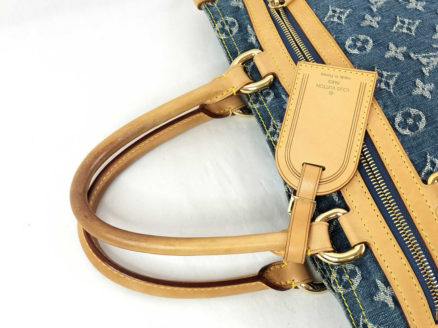 LOUIS VUITTON Monogram Denim LV Tote Bag Flat Shopper M95018 Monogram Denim Handbag