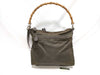 GUCCI Bamboo Shoulder Handbag, Nylon, Brown, Z6392