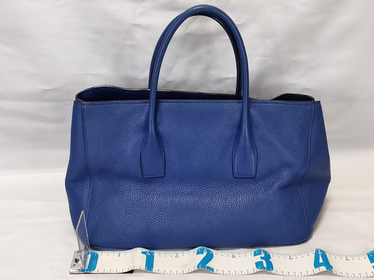 PRADA PRADA Tote Bag Leather Blue Tote Bag