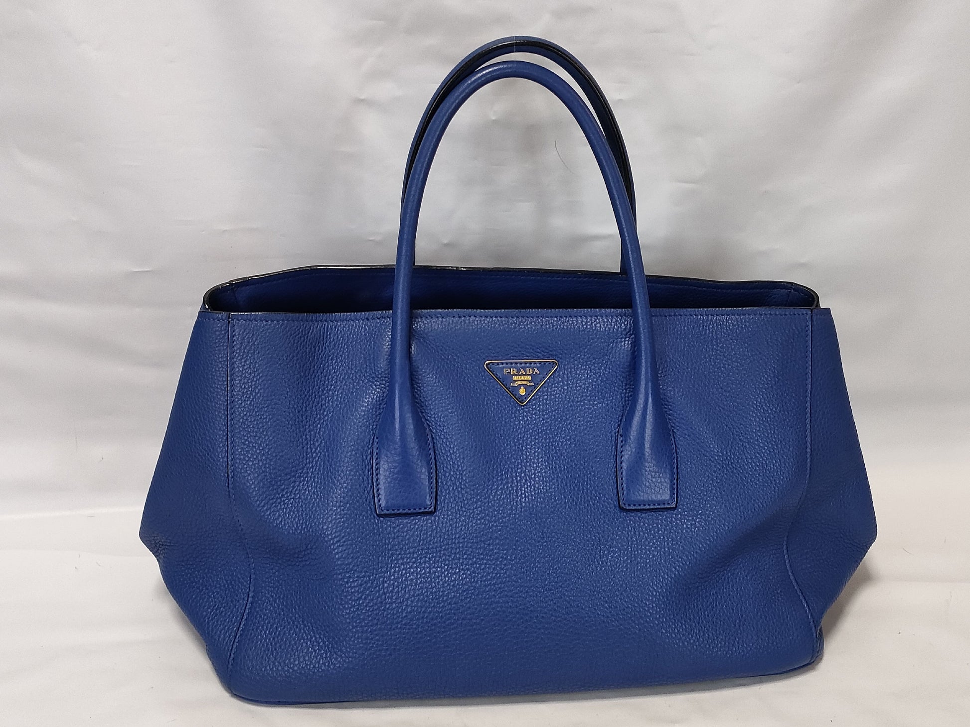 PRADA PRADA Tote Bag Leather Blue Tote Bag