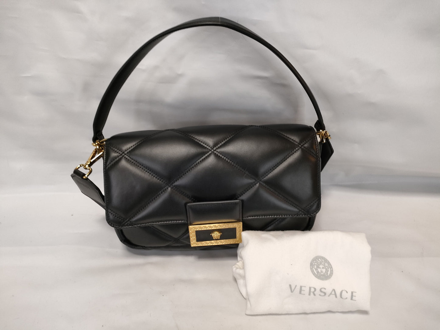 VERSACE Medusa Leather Shoulder Bag