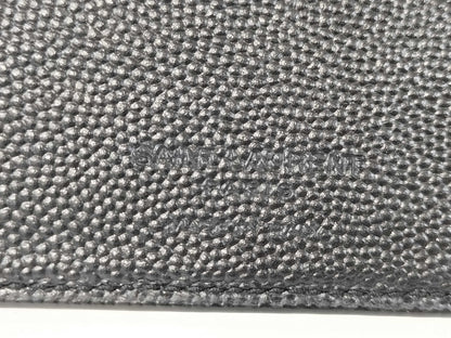 SAINT LAURENT Bill Clip Wallet, Bifold, Leather, Black, 378005