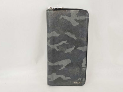 PRADA Camouflage Zippy Organizer Leather Wallet 2M1220