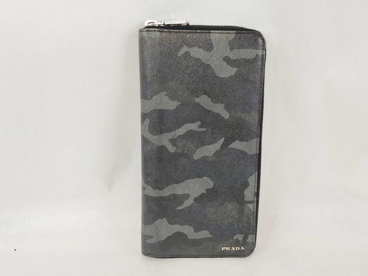 PRADA Camouflage Zippy Organizer Leather Wallet 2M1220