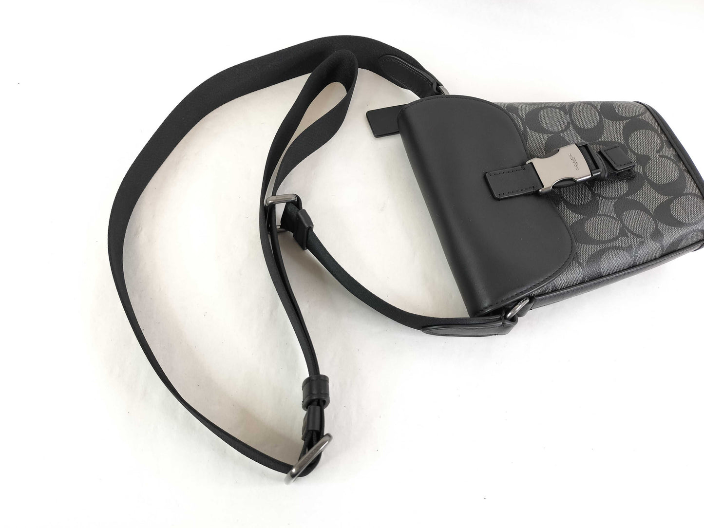 COACH Signature Track Small Flap Crossbody Shoulder Bag in Signature Leather C3134