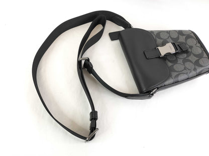 COACH Signature Track Small Flap Crossbody Shoulder Bag in Signature Leather C3134