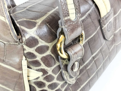 ARMANI GIORGIO ARMANI Giorgio Armani Mini Boston Bag Embossed Fringe Handbag