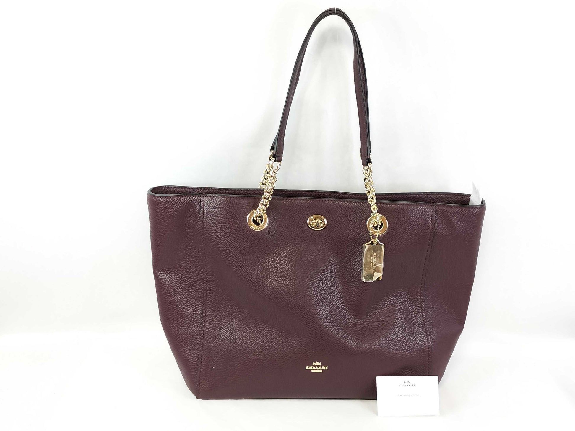 COACH Unused Tag Coach Chain Tote Bag Leather 56830 Tote Bag