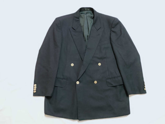 Burberrys Men's Blazer, Navy Blue, Silver Buttons, Size 170