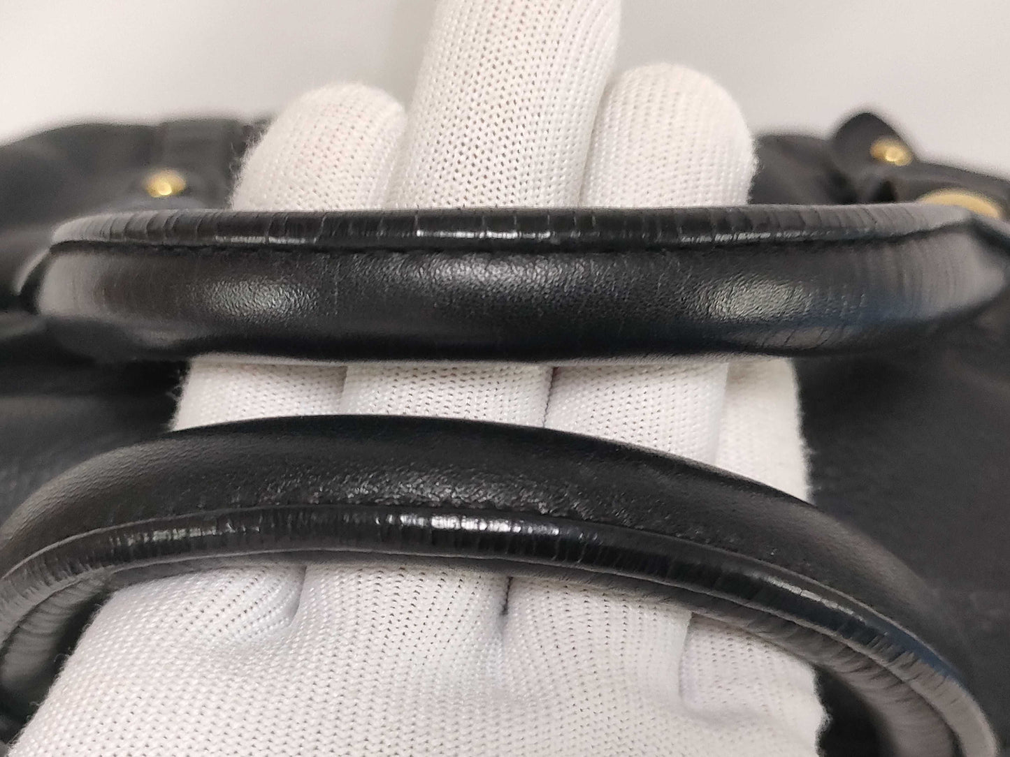 Miu Miu Miu Miu Leather 2-Way Ribbon Vitello Grained Leather Shoulder Bag Black Tote Bag