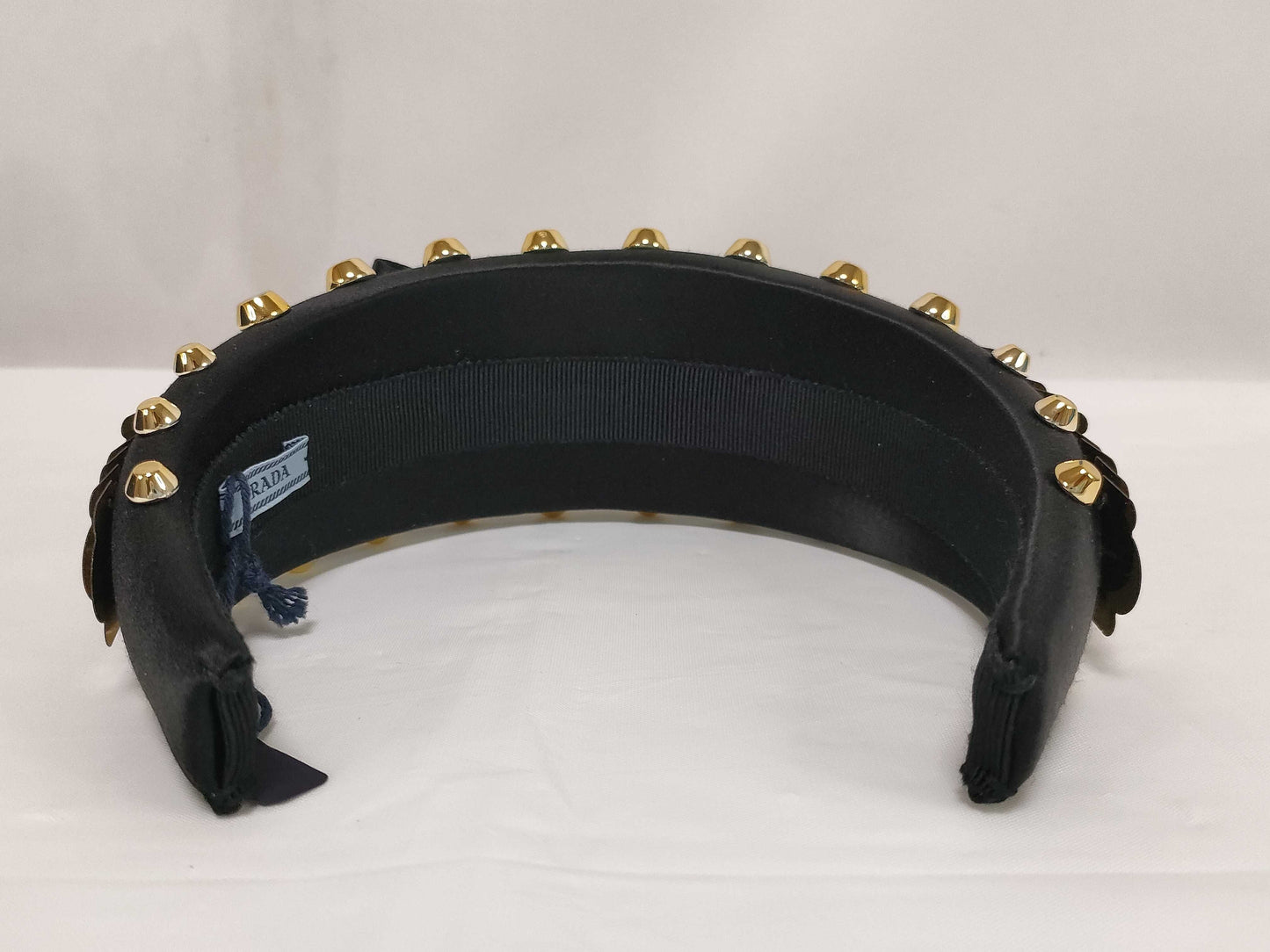 PRADA PRADA 2019 1IH016 Headband with Ribbon, Studs, and Sequins