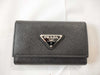 PRADA 1PG004 Triangle Logo Saffiano 4-Ring Key Case with IC Chip