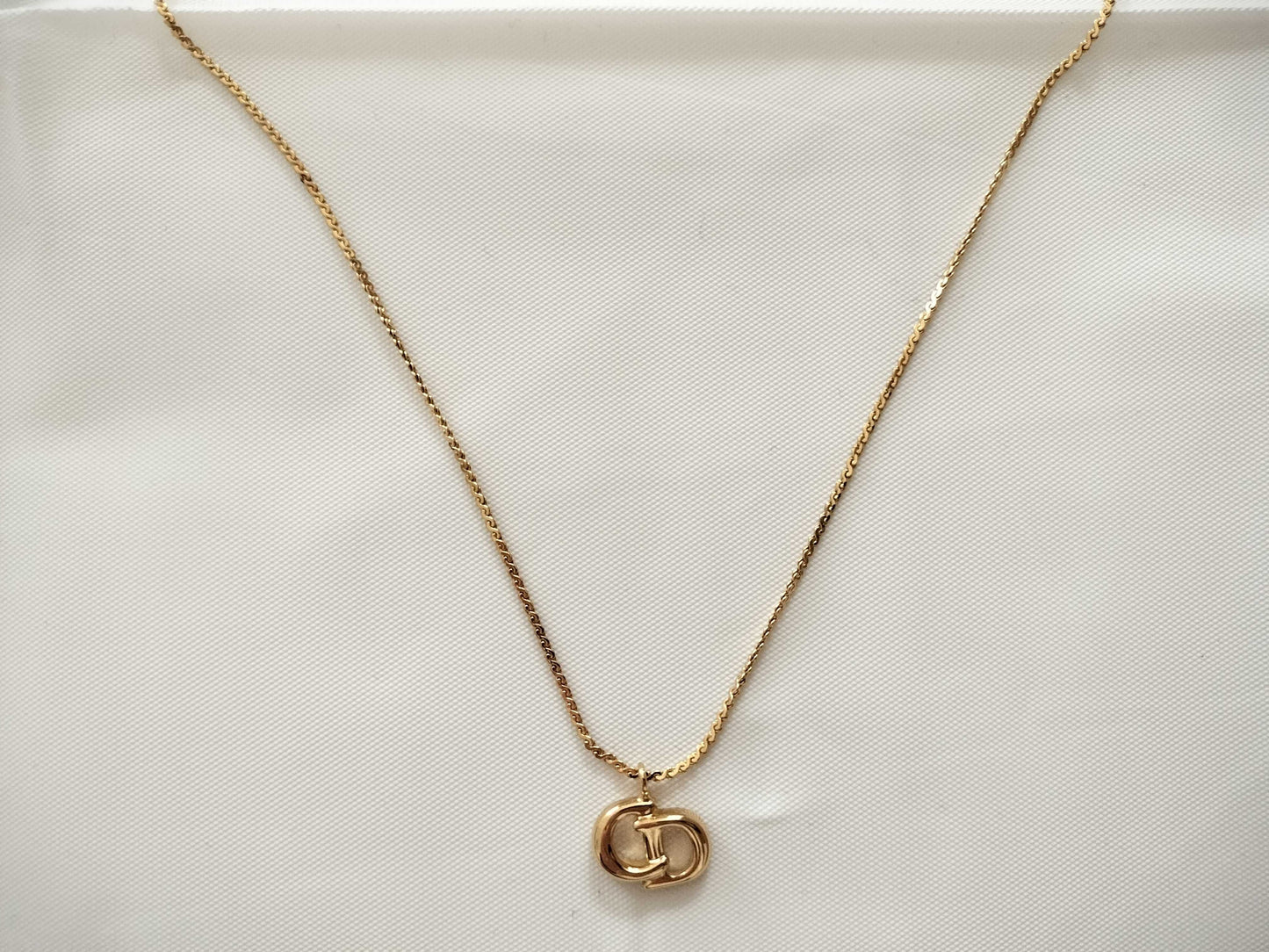 Dior CD logo gold necklace