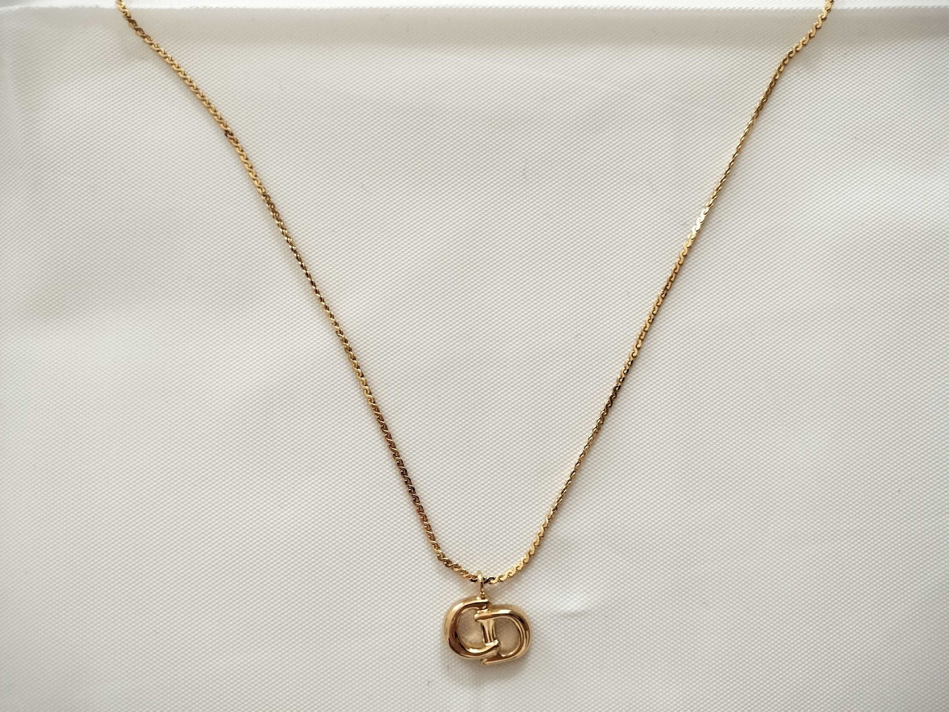Dior CD logo gold necklace