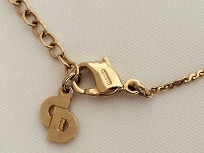 Dior CD logo circle logo gold necklace
