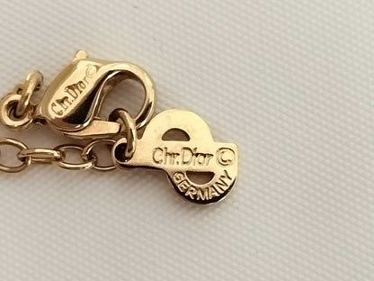 Dior CD logo circle logo gold necklace