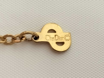 Dior CD logo circle logo gold necklace