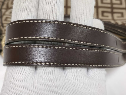 GIVENCHY Canvas Logo Print Double Strap Fringe Shoulder Bag