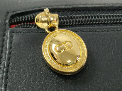 Dior Christian Dior Leather Bifold Long Wallet Black