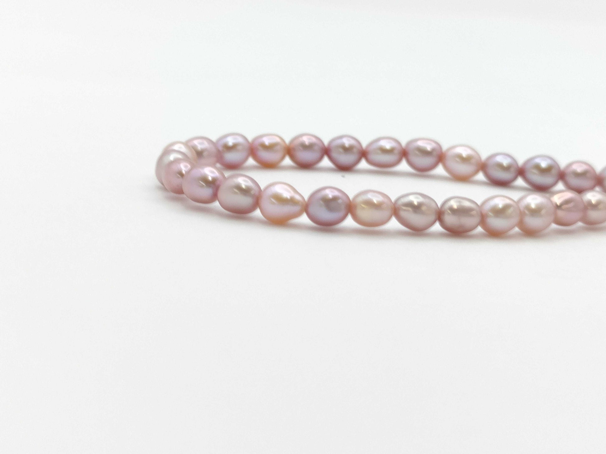TASAKI Semi-Round Pearl Necklace, Diameter: Approx. 3.3-3.9mm, 18K Gold, 16.3g 