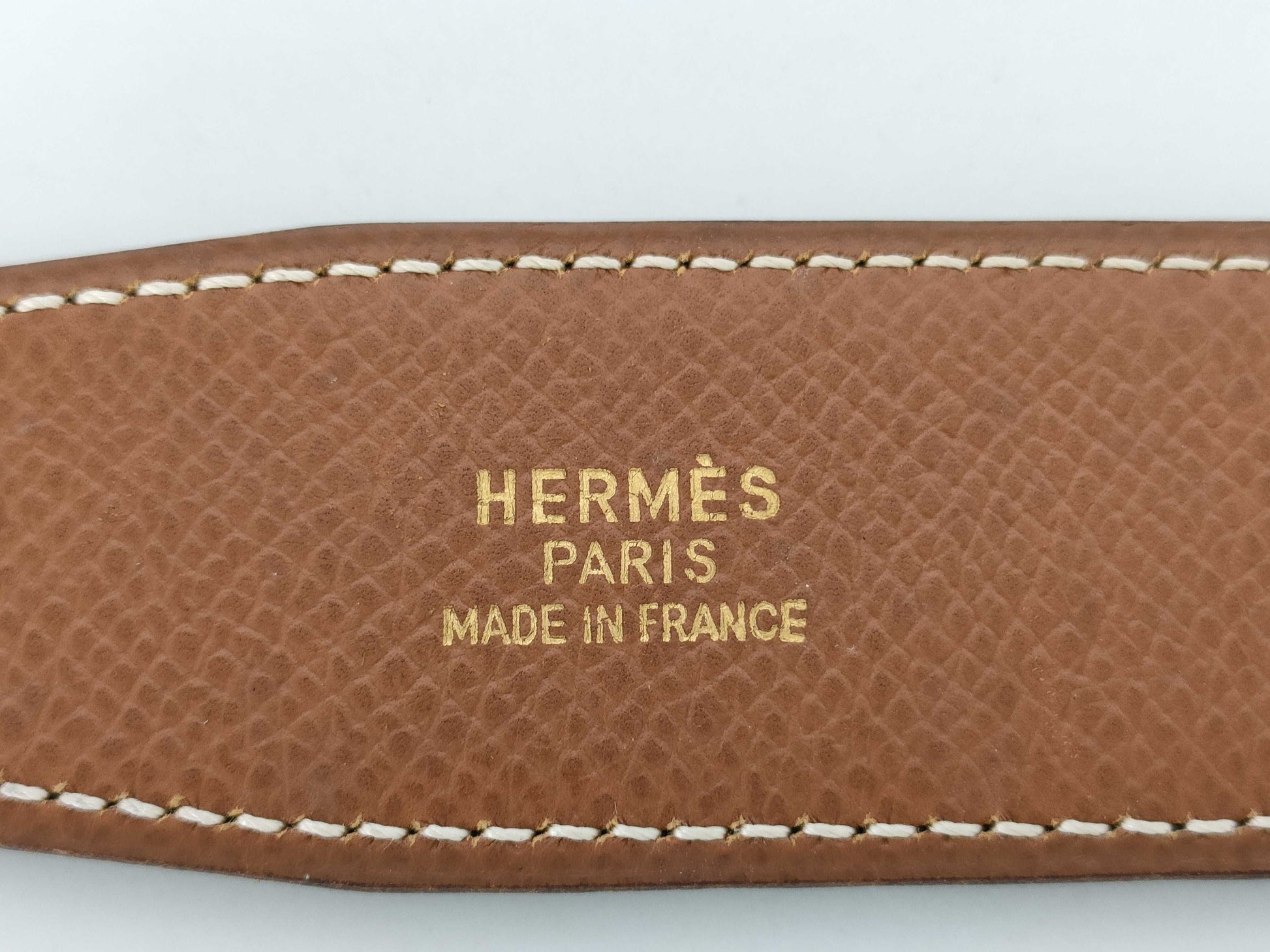 HERMES Constance H-buckle leather belt with 〇Y markings, black and brown.