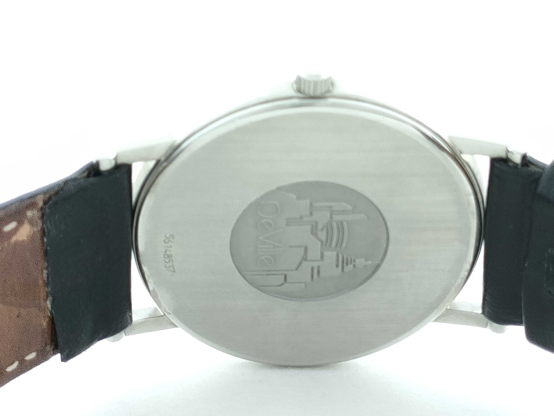  OMEGA De Ville Serial 56148537 Stainless Steel/Leather/QZ White Dial Non-Working/No Operational Guarantee Men's Watch