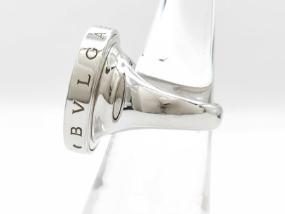 BVLGARI Optical Onyx and Diamond Ring, 750 White Gold/Stainless Steel, 23.9g 