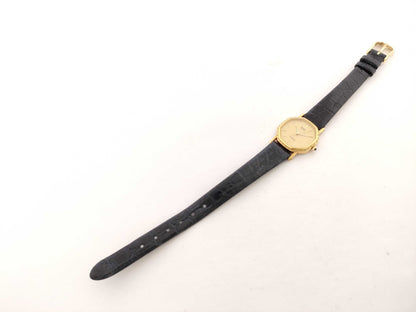 SEIKO Exceline Model Number 1221-5650 Serial Number 493061 14KT/SS/Leather/QZ Gold Dial Non-Working/No Operational Guarantee Women's Watch