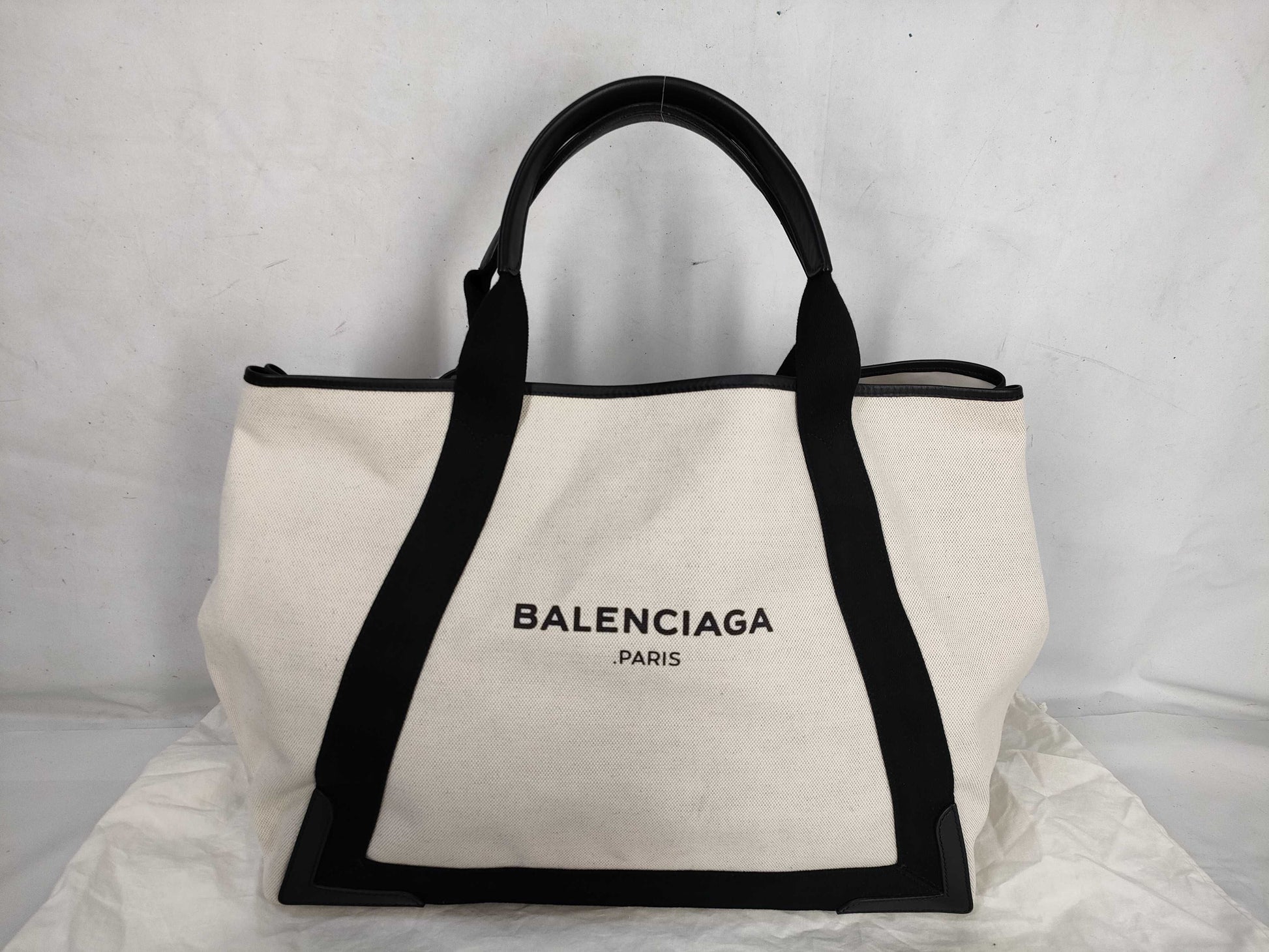 BALENCIAGA Navy Cabas M 339936 Tote Bag