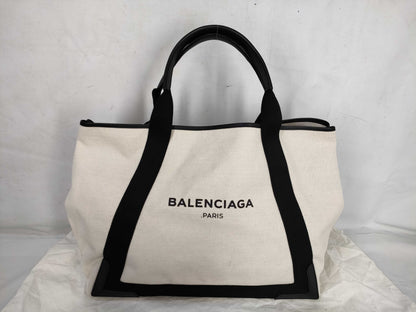 BALENCIAGA Navy Cabas M 339936 Tote Bag