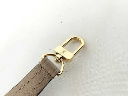 LOUIS VUITTON Handle Strap in Taupe Grained Leather with Gold Hardware