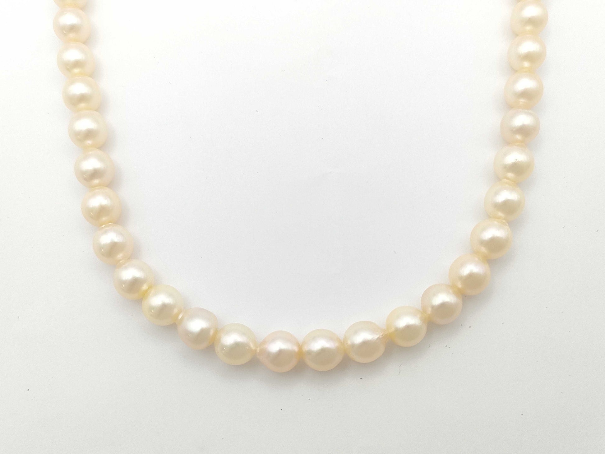 TASAKI Pearl Necklace, 7.4-7.8mm Diameter, Sterling Silver, 34.8g 
