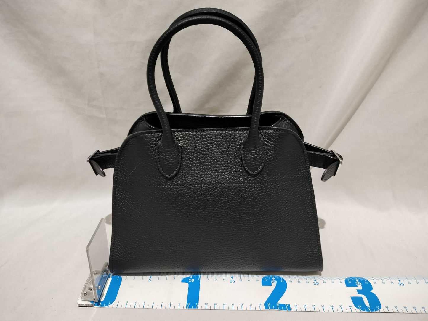 The Row Soft Margaux 10 Leather 2-Way Handbag, Black