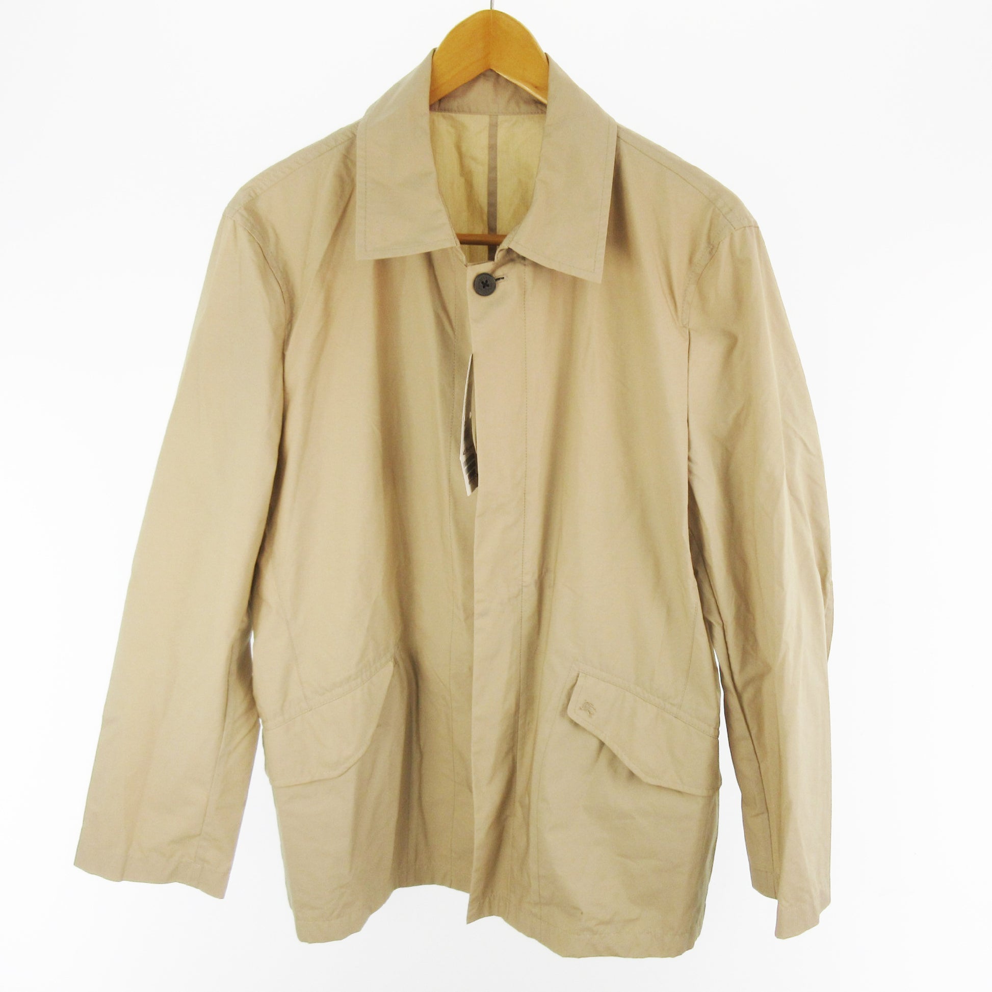 BURBERRY LONDON Swing Top Jacket, Cotton and Nylon, Beige with Horse Embroidery, Size L, Sanyo Shokai Co., Ltd.