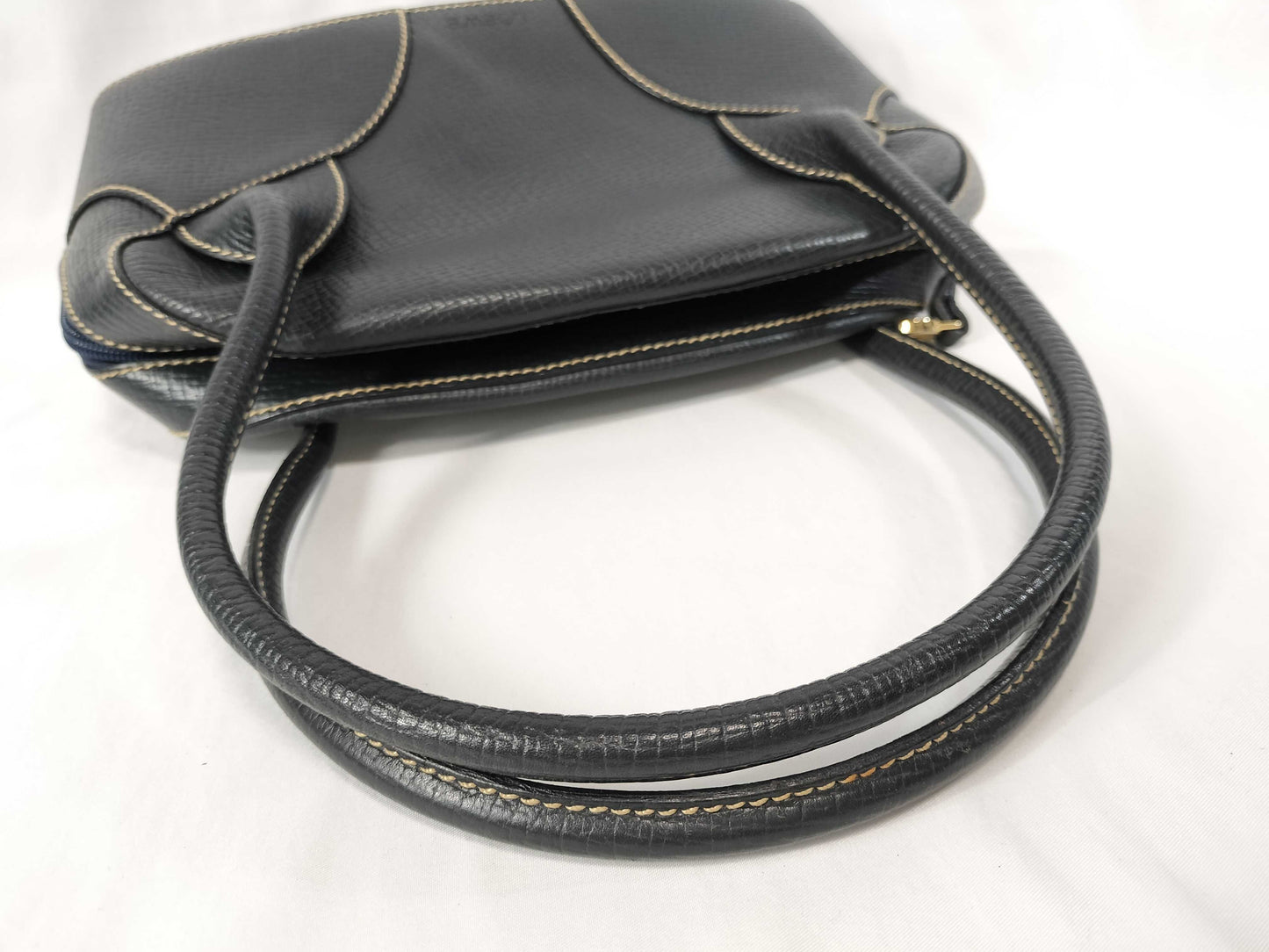 LOEWE Navy Handbag Leather Logo Embossed Handbag