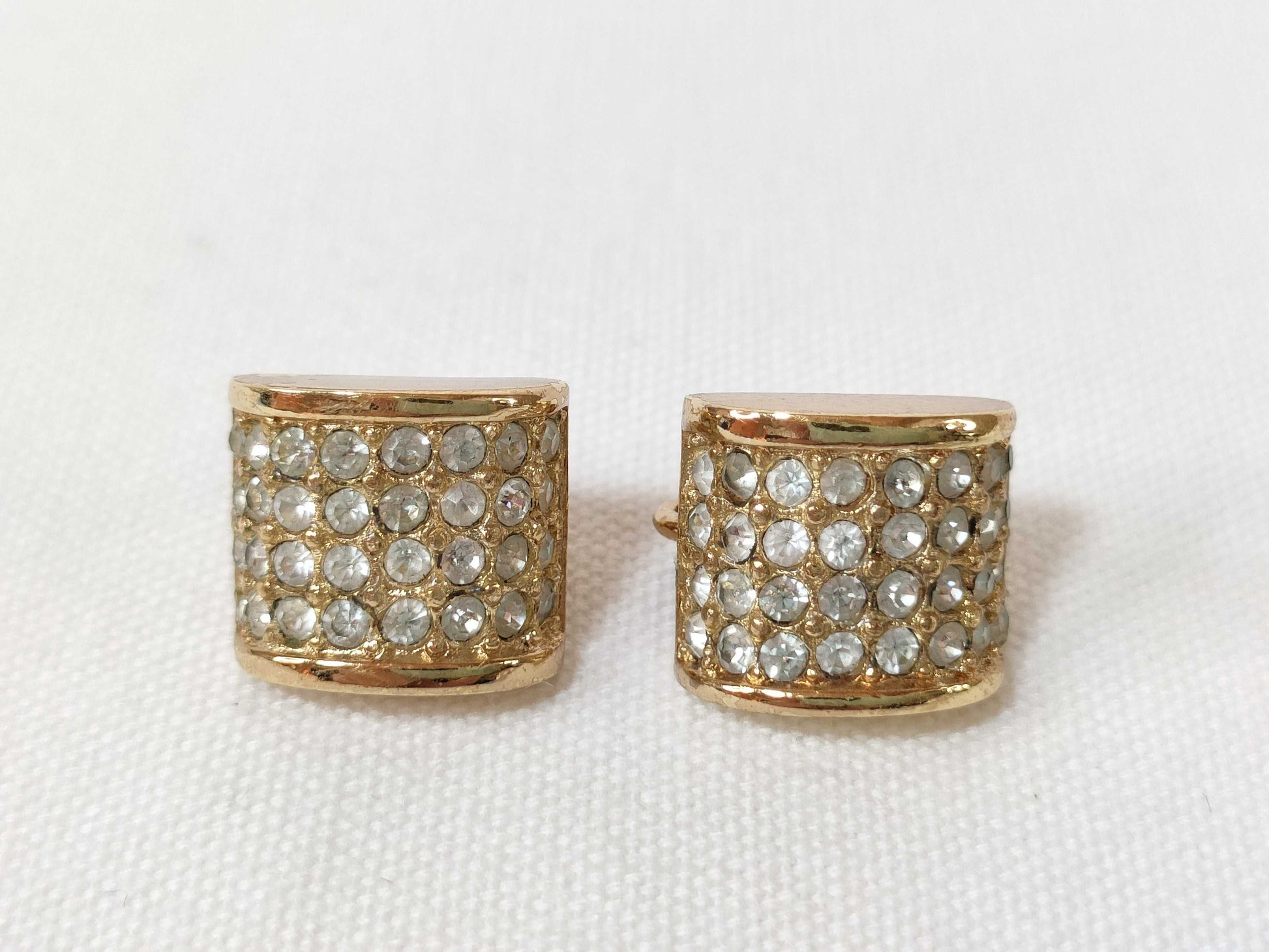 Dior Square Earrings with Stones, 7.4g