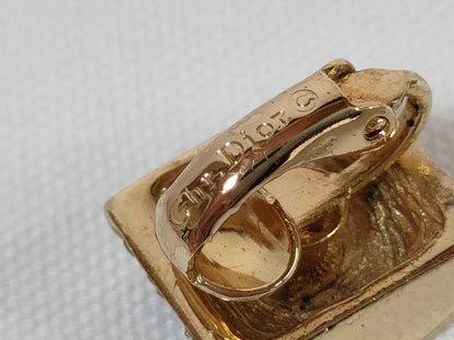 Dior Square Earrings with Stones, 7.4g