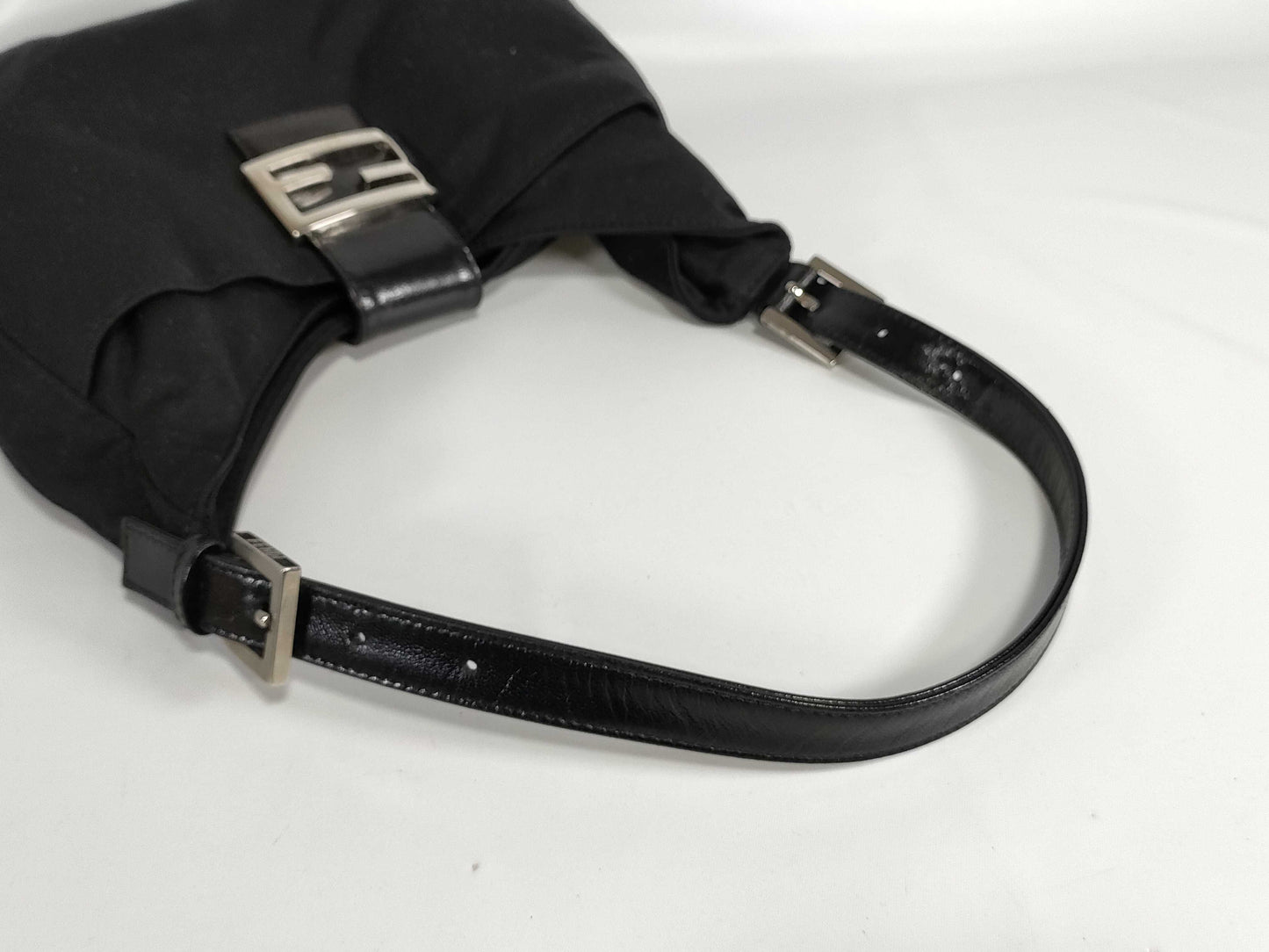 FENDI Mamma Bucket Handbag with Logo Buckle Shoulder Bag