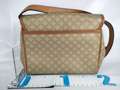 CELINE White Macadam Mini Shoulder Bag Triomphe Shoulder Bag