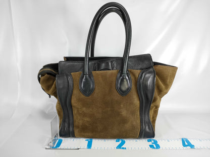 CELINE Luggage Tote Bag Nubuck Handbag