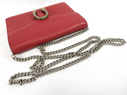 GUCCI Dionysus Shoulder Bag Leather 401231 Red Shoulder Bag