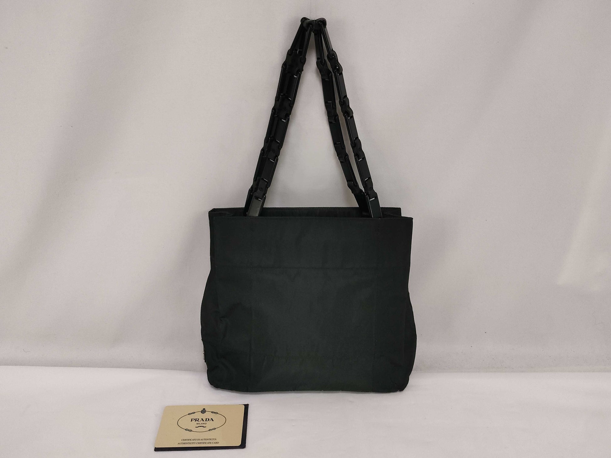 PRADA Nylon Prada Nylon Plastic Chain Tote Bag