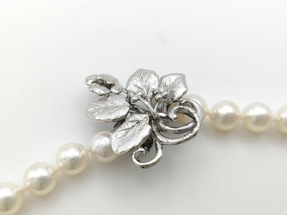Pearl diameter: approx. 7.5-7.8mm, Sterling Silver, 45.8g, Necklace 