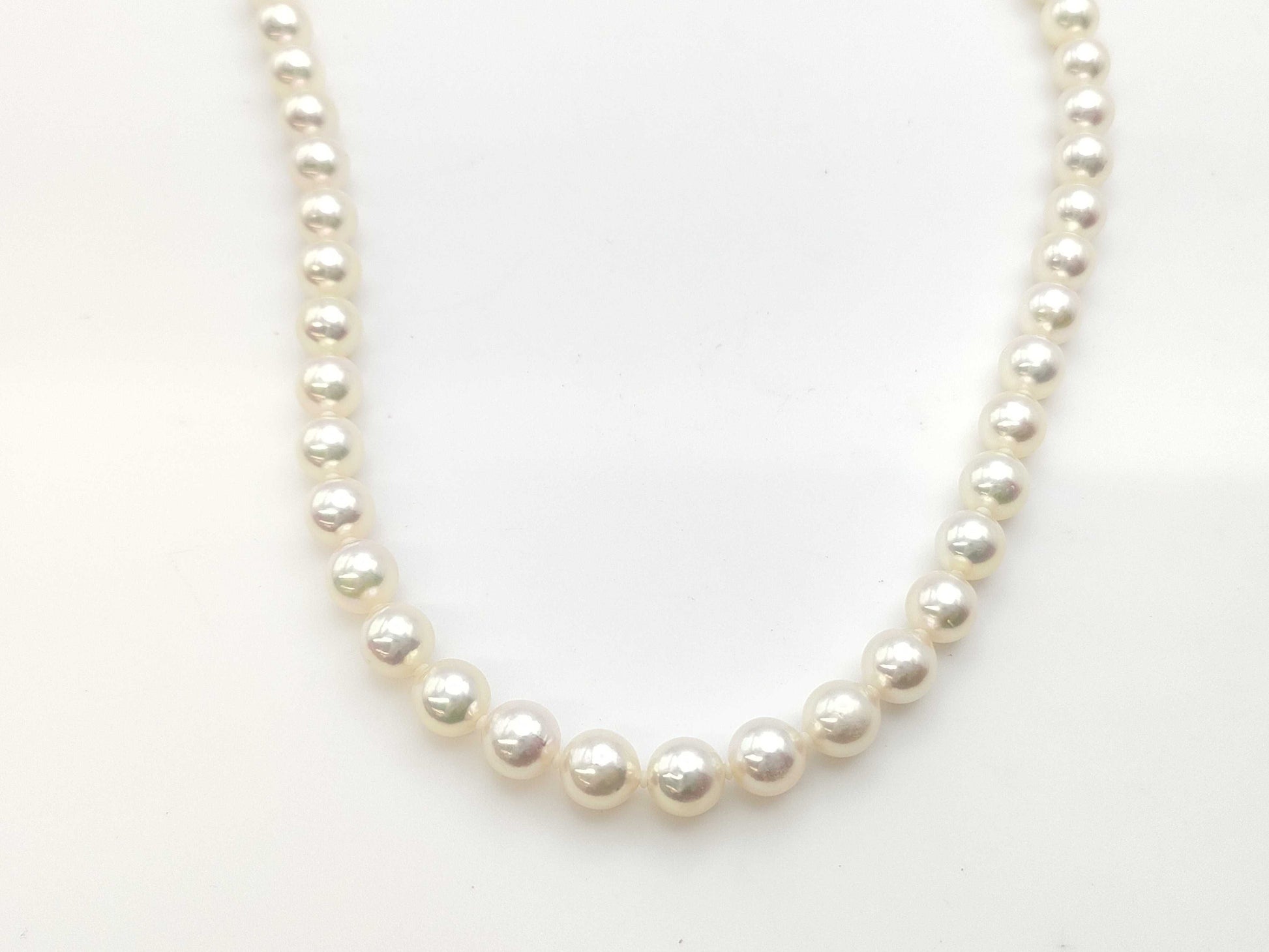 Pearl diameter: approx. 7.5-7.8mm, Sterling Silver, 45.8g, Necklace 