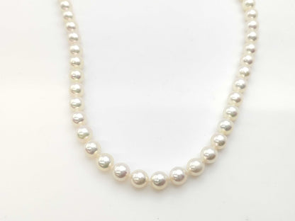 Pearl diameter: approx. 7.5-7.8mm, Sterling Silver, 45.8g, Necklace 