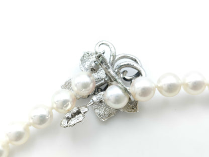 Pearl diameter: approx. 7.5-7.8mm, Sterling Silver, 45.8g, Necklace 