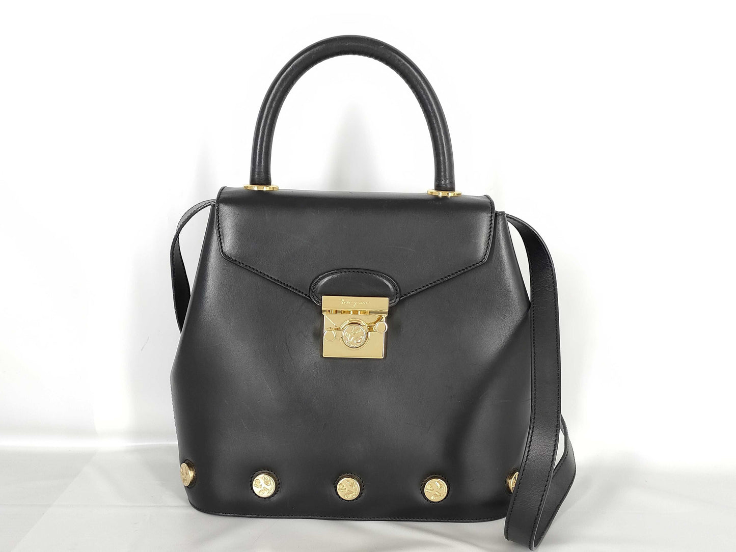 Salvatore Ferragamo Calf Leather Shoulder Handbag