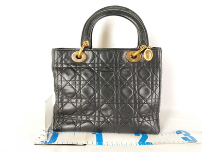 Dior Lady Dior Lambskin 2-way Black Handbag