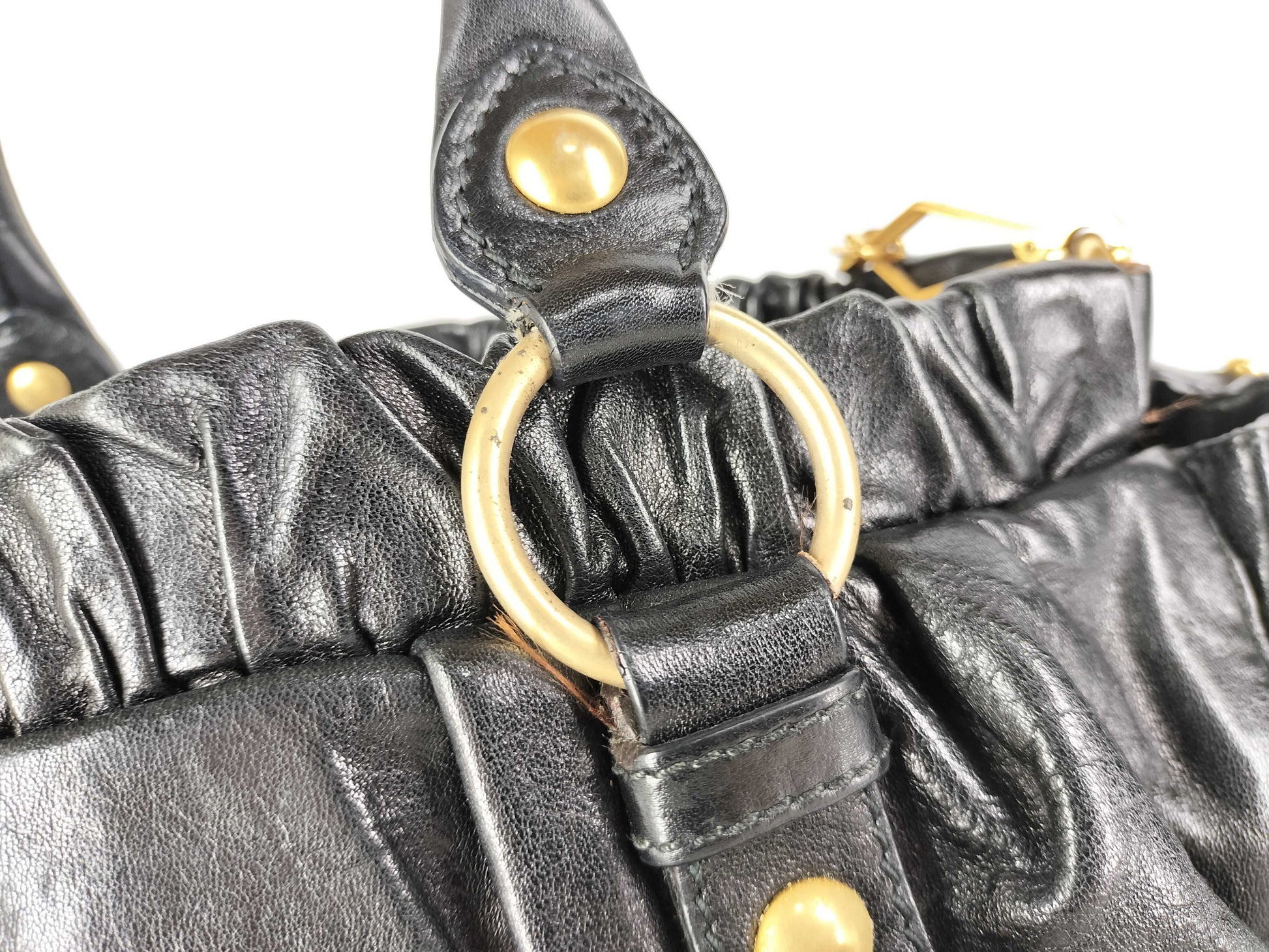 Miu Miu 2-Way Vitello Luxe Black Shoulder Handbag