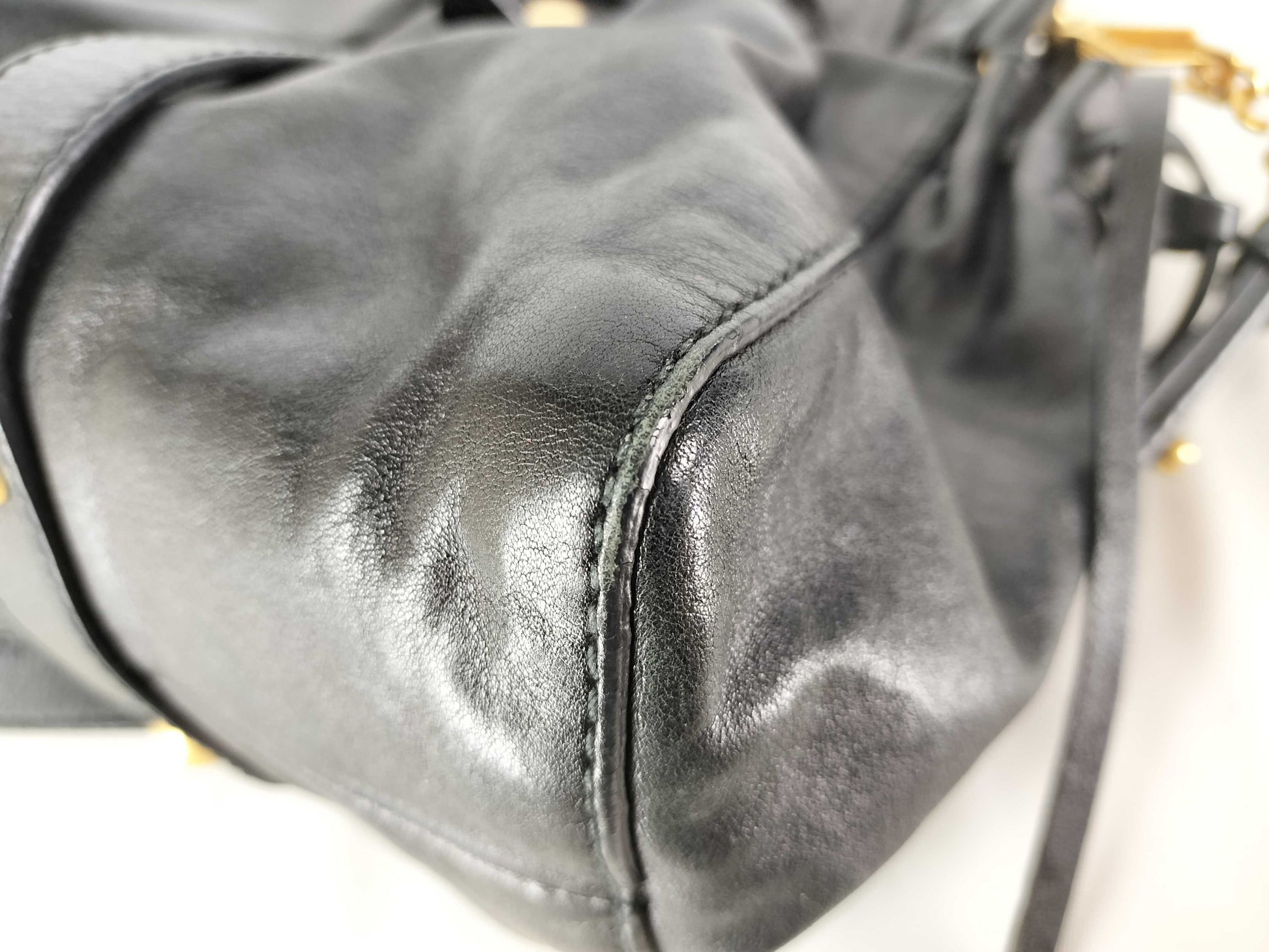 Miu Miu 2-Way Vitello Luxe Black Shoulder Handbag